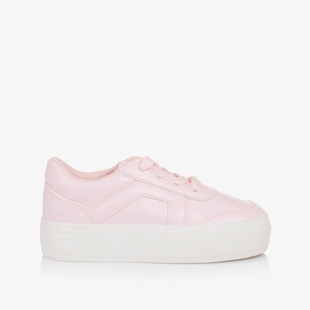 A Dee-Girls Blush Faux Leather Sneakers | Childrensalon Outlet