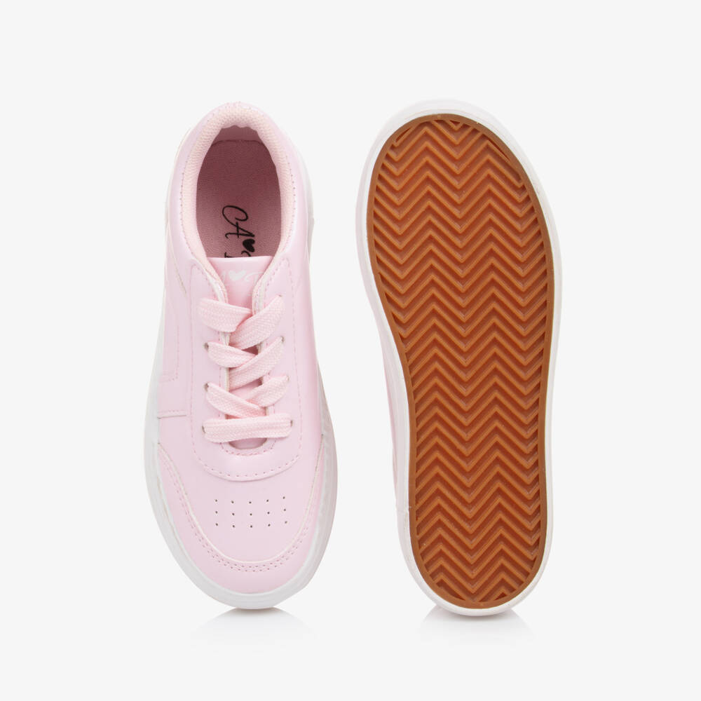 A Dee-Girls Blush Faux Leather Sneakers | Childrensalon Outlet