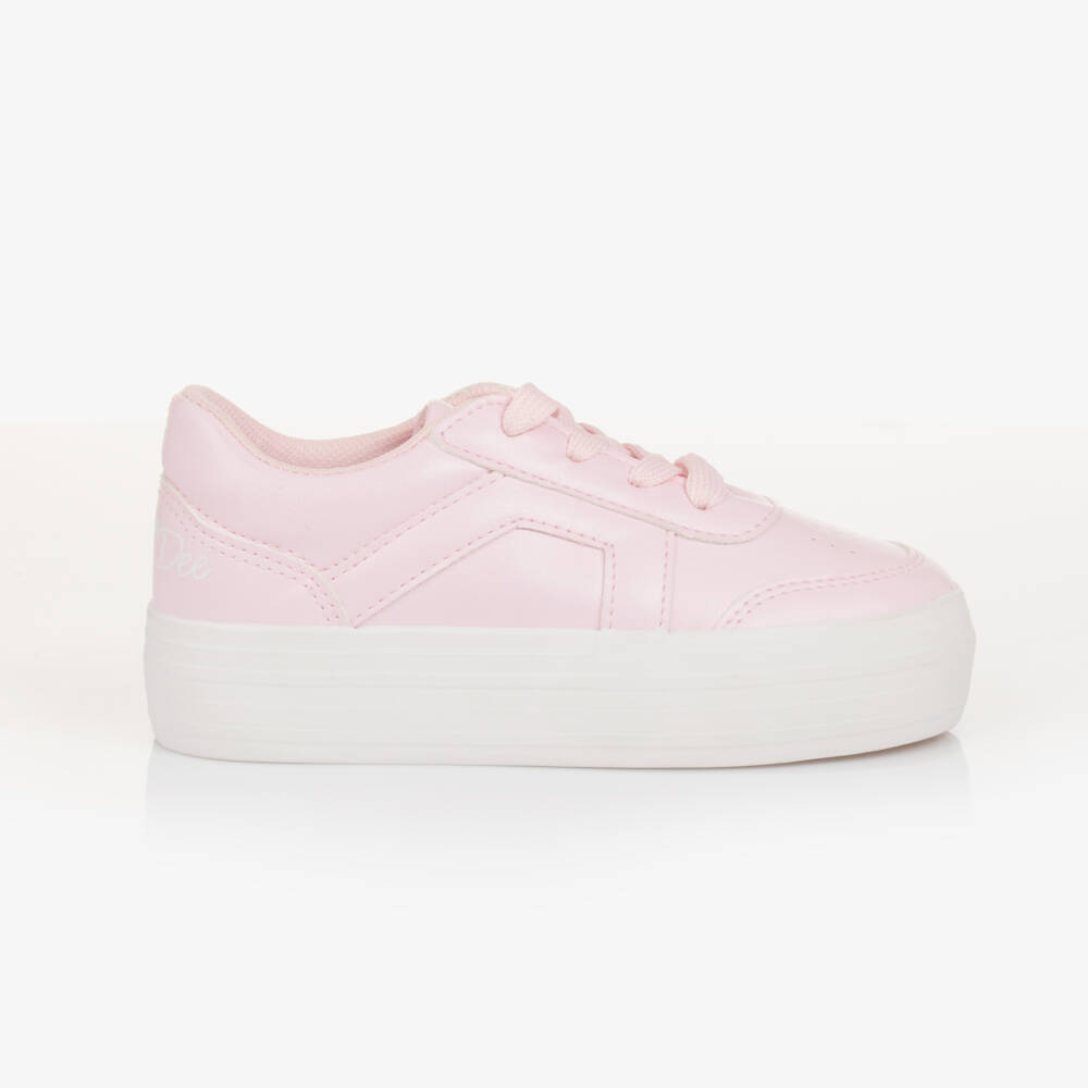 A Dee-Girls Blush Faux Leather Sneakers | Childrensalon Outlet