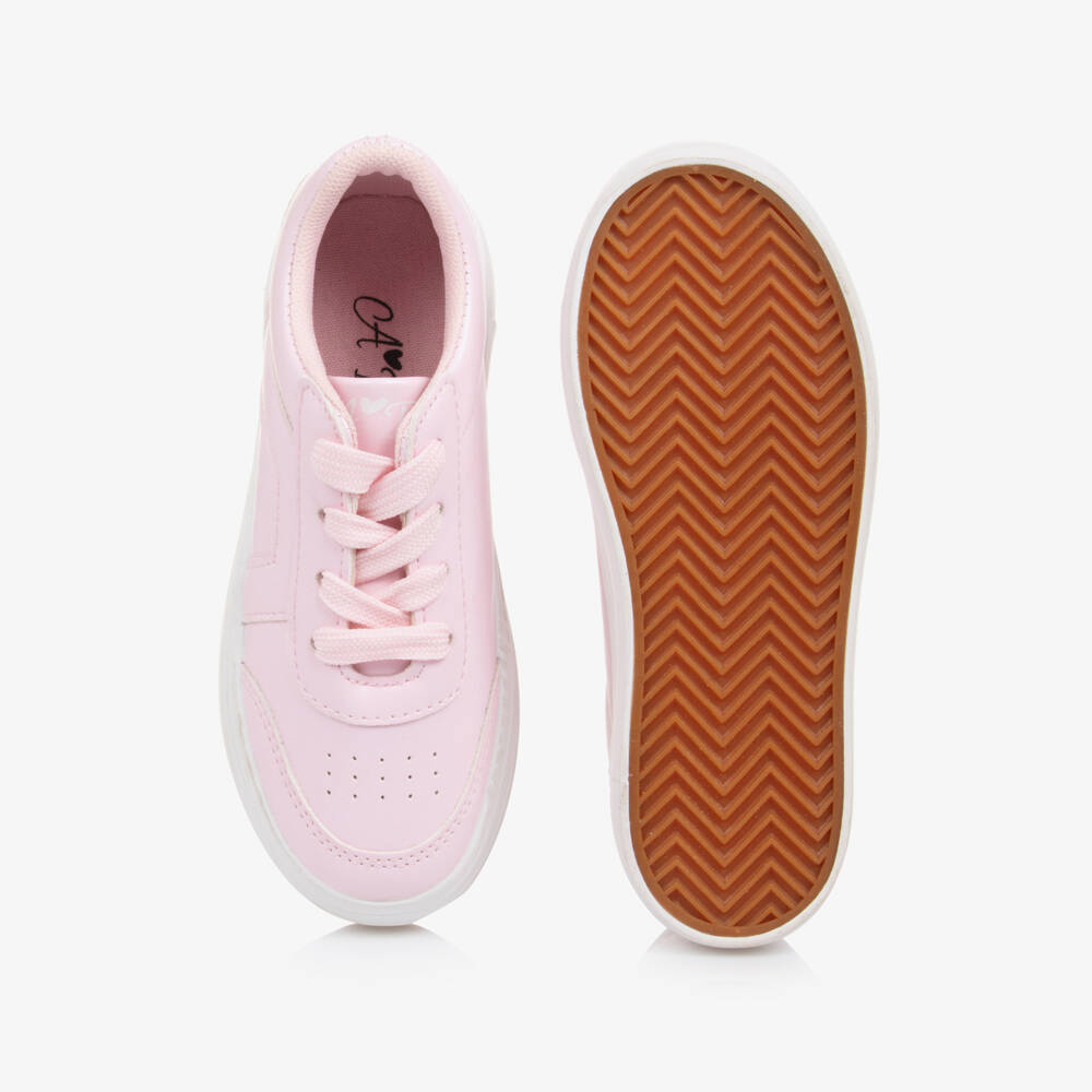A Dee-Girls Blush Faux Leather Sneakers | Childrensalon Outlet