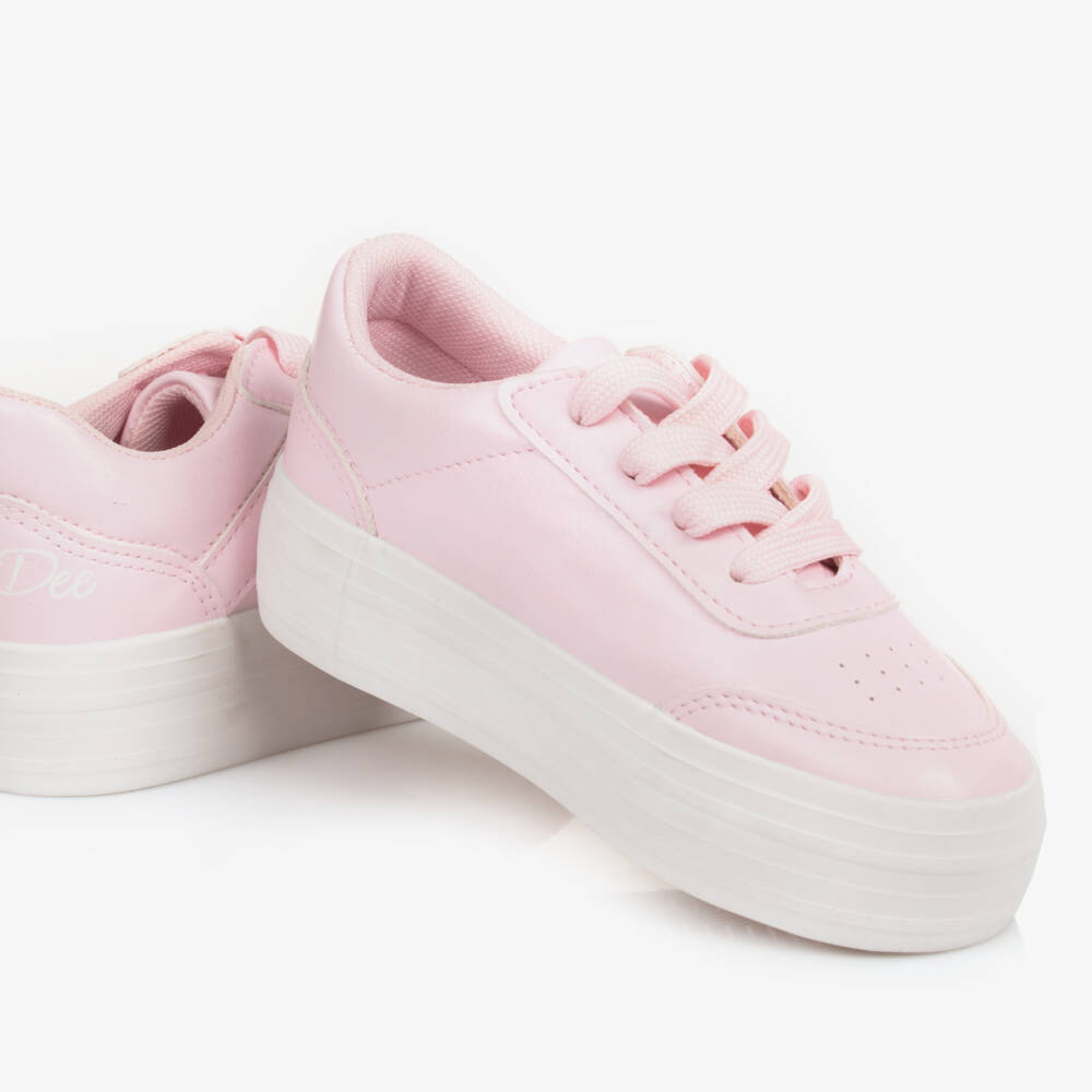 A Dee-Girls Blush Faux Leather Sneakers | Childrensalon Outlet