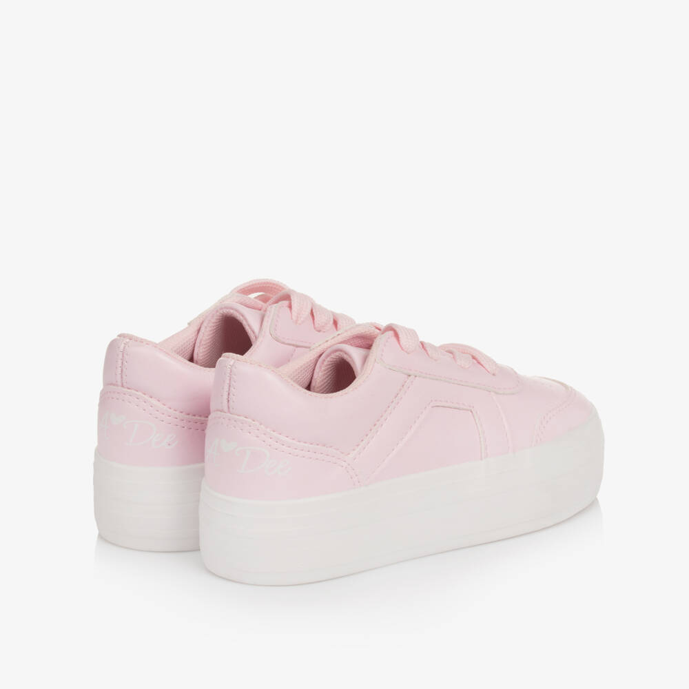 A Dee-Girls Blush Faux Leather Sneakers | Childrensalon Outlet