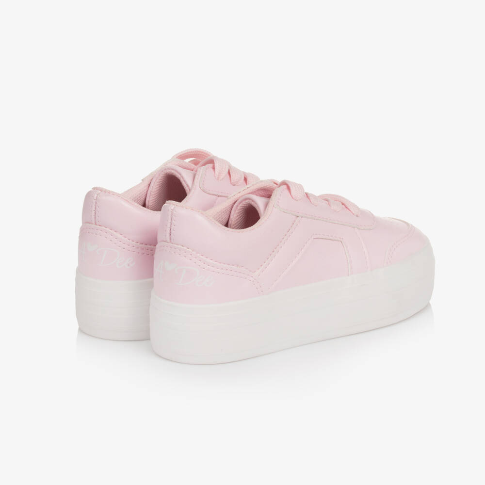 A Dee-Girls Blush Faux Leather Sneakers | Childrensalon Outlet