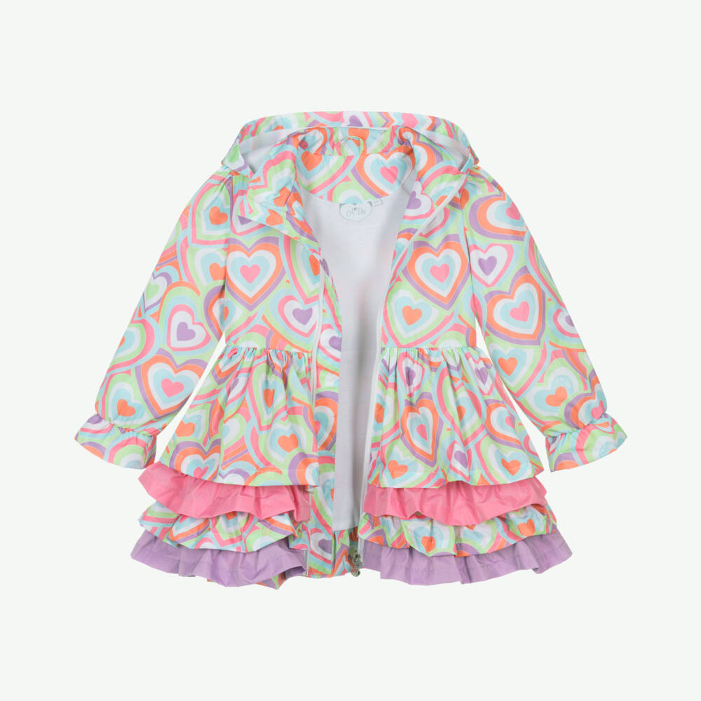 A Dee-Куртка с капюшоном с узором в виде сердец для девочек в розовом цвете | Childrensalon Outlet