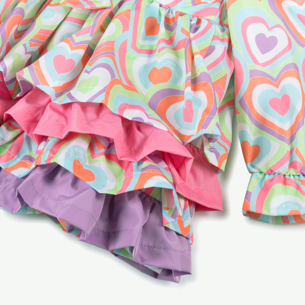 A Dee-Куртка с капюшоном с узором в виде сердец для девочек в розовом цвете | Childrensalon Outlet