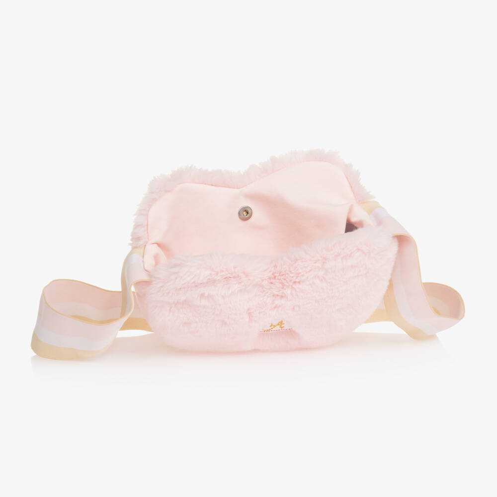 A Dee-Girls Blush Heart-Shaped Fur Handbag | Childrensalon Outlet