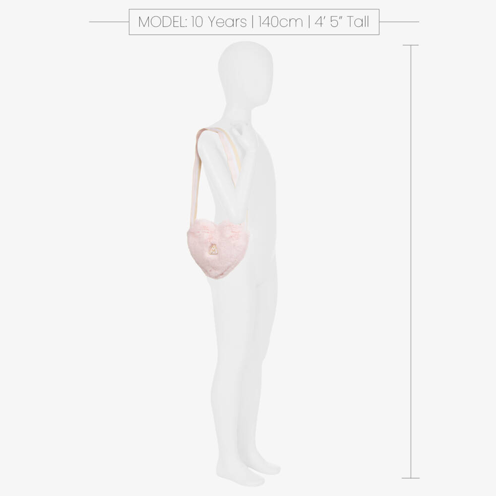 A Dee-Girls Blush Heart-Shaped Fur Handbag | Childrensalon Outlet