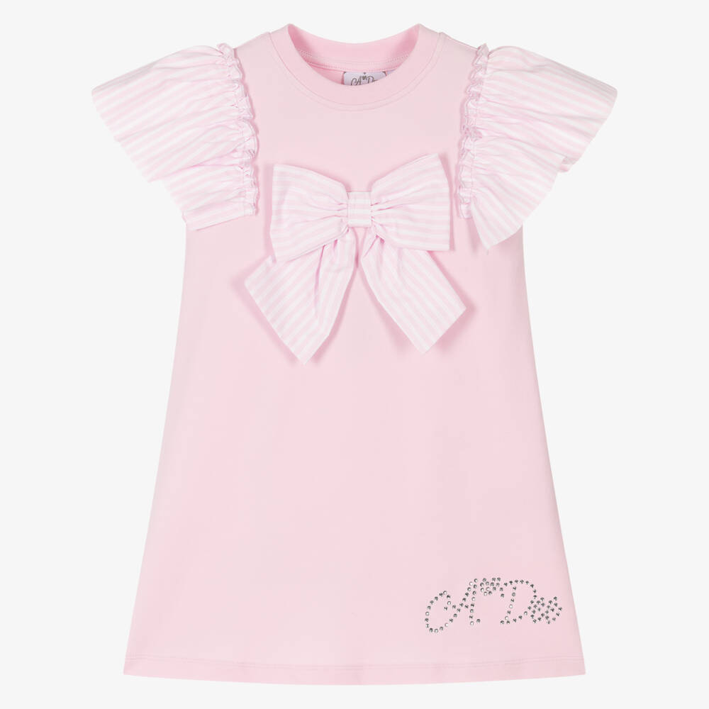 A Dee-Girls Blush Striped Flutter Dress | Childrensalon Outlet