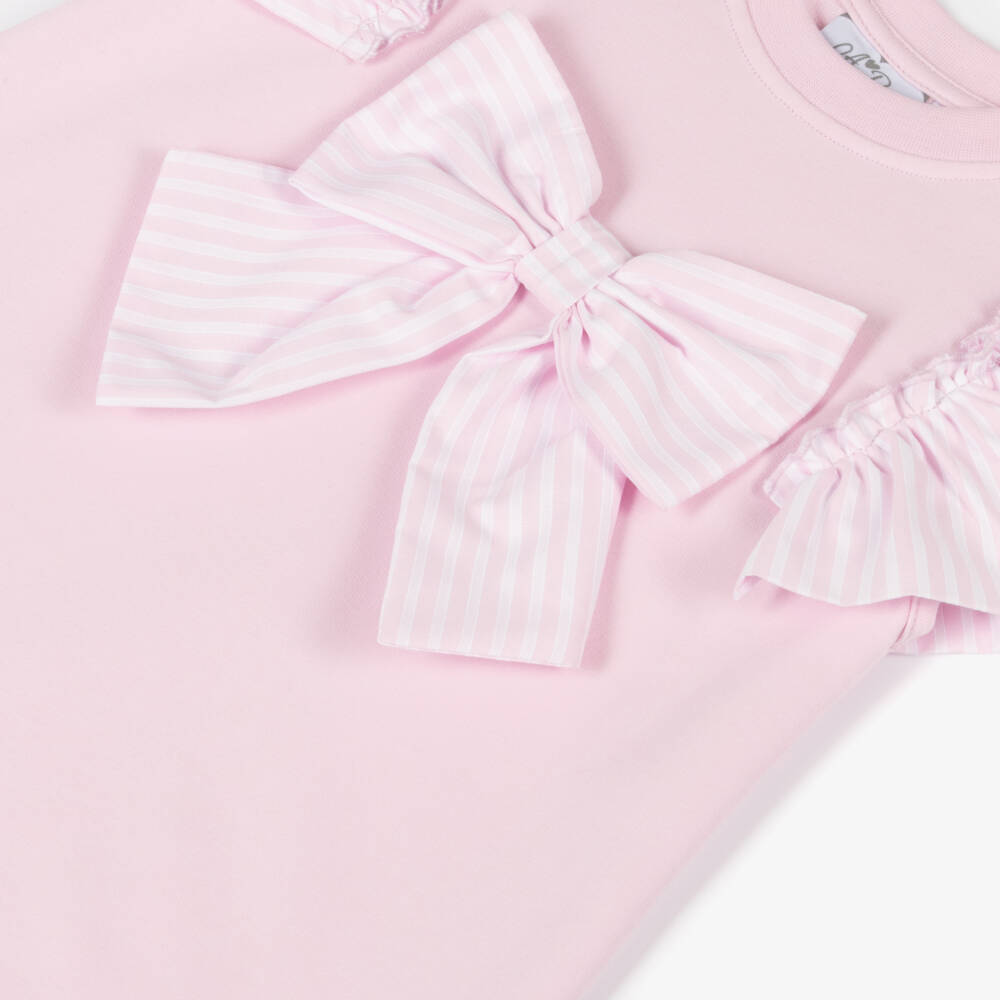 A Dee-Girls Blush Striped Flutter Dress | Childrensalon Outlet