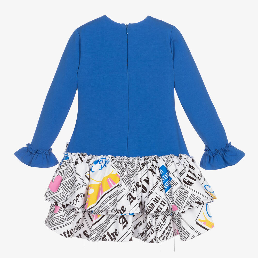 A Dee-Girls Bright Blue Cotton Dress | Childrensalon Outlet