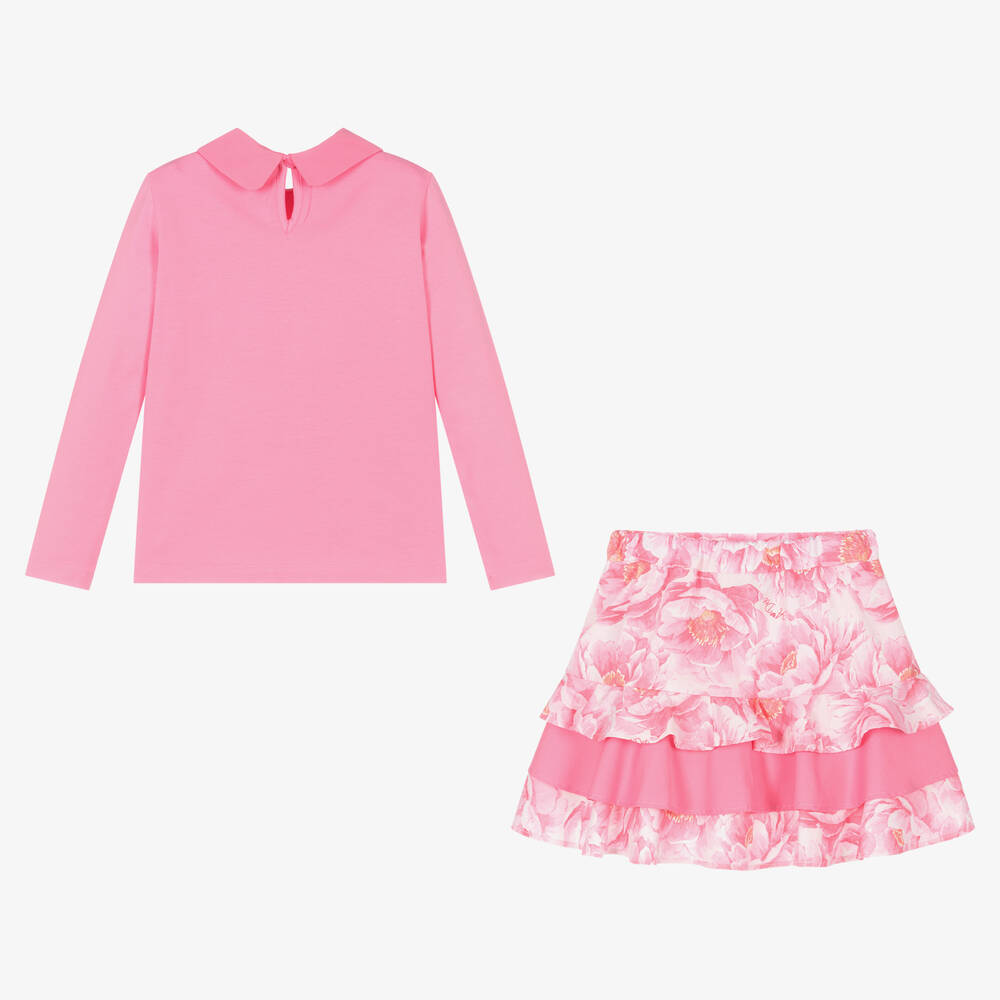 A Dee-Розовый топ и юбка с цветами | Childrensalon Outlet
