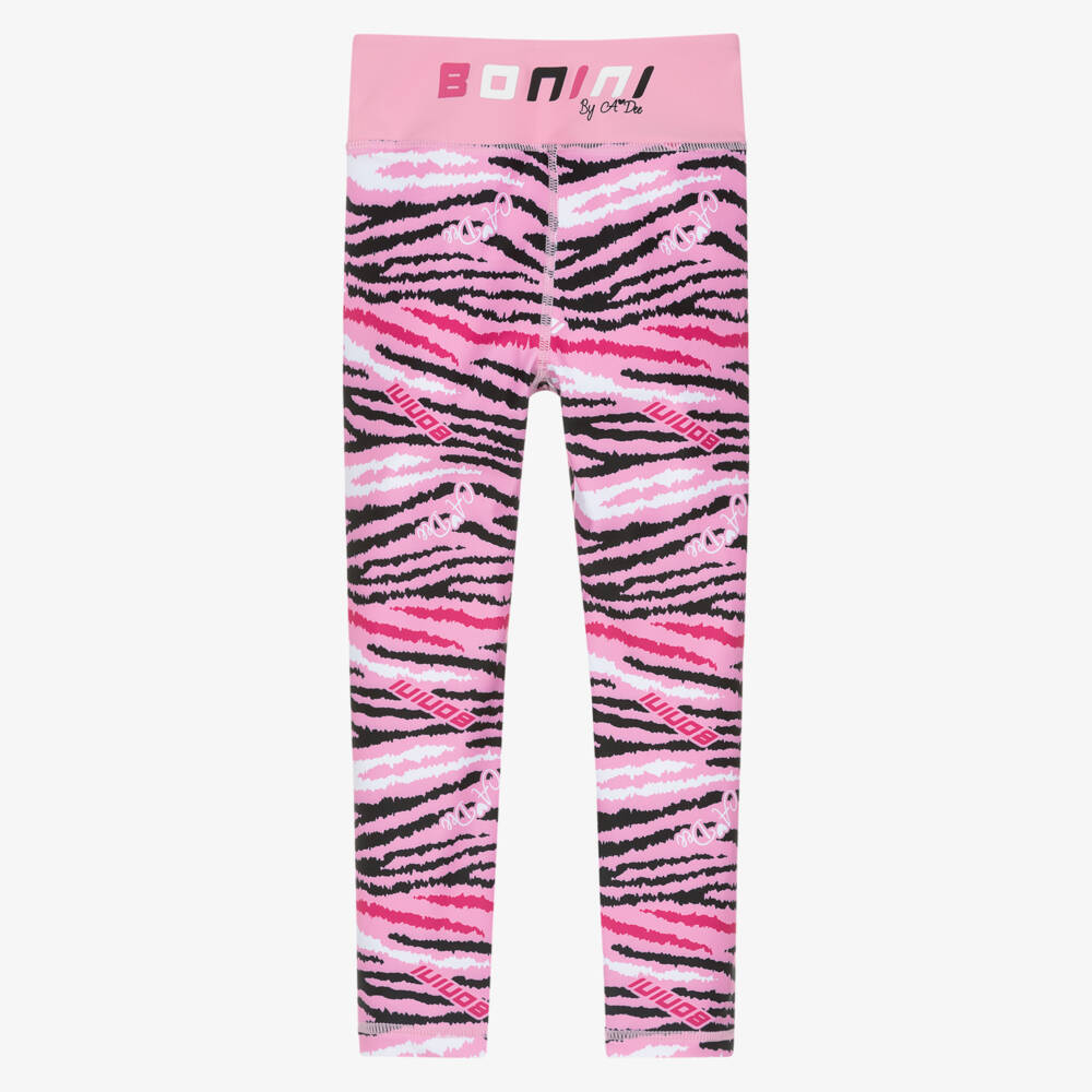A Dee-Girls Bright Pink Zebra Print Leggings | Childrensalon Outlet