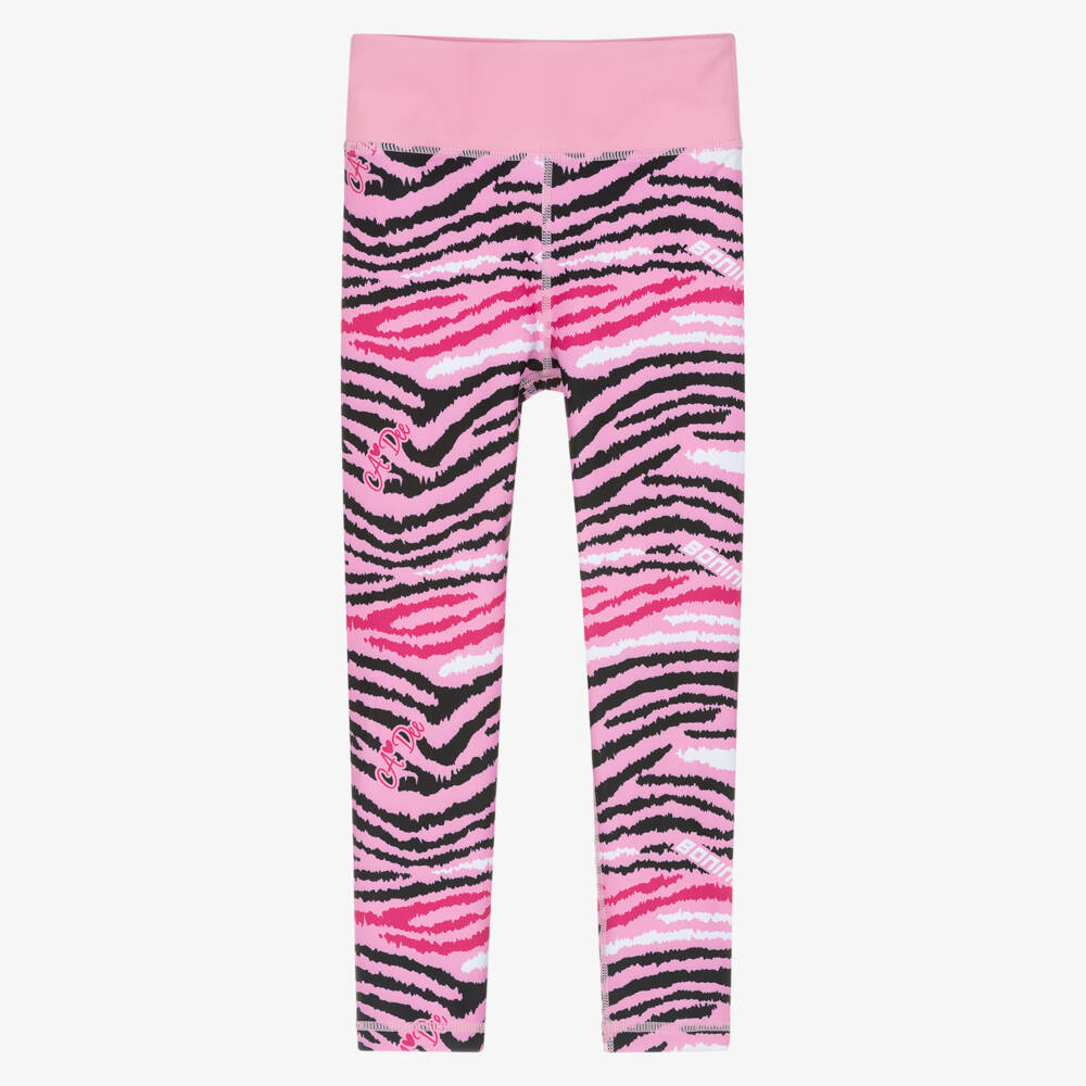 A Dee-Girls Bright Pink Zebra Print Leggings | Childrensalon Outlet