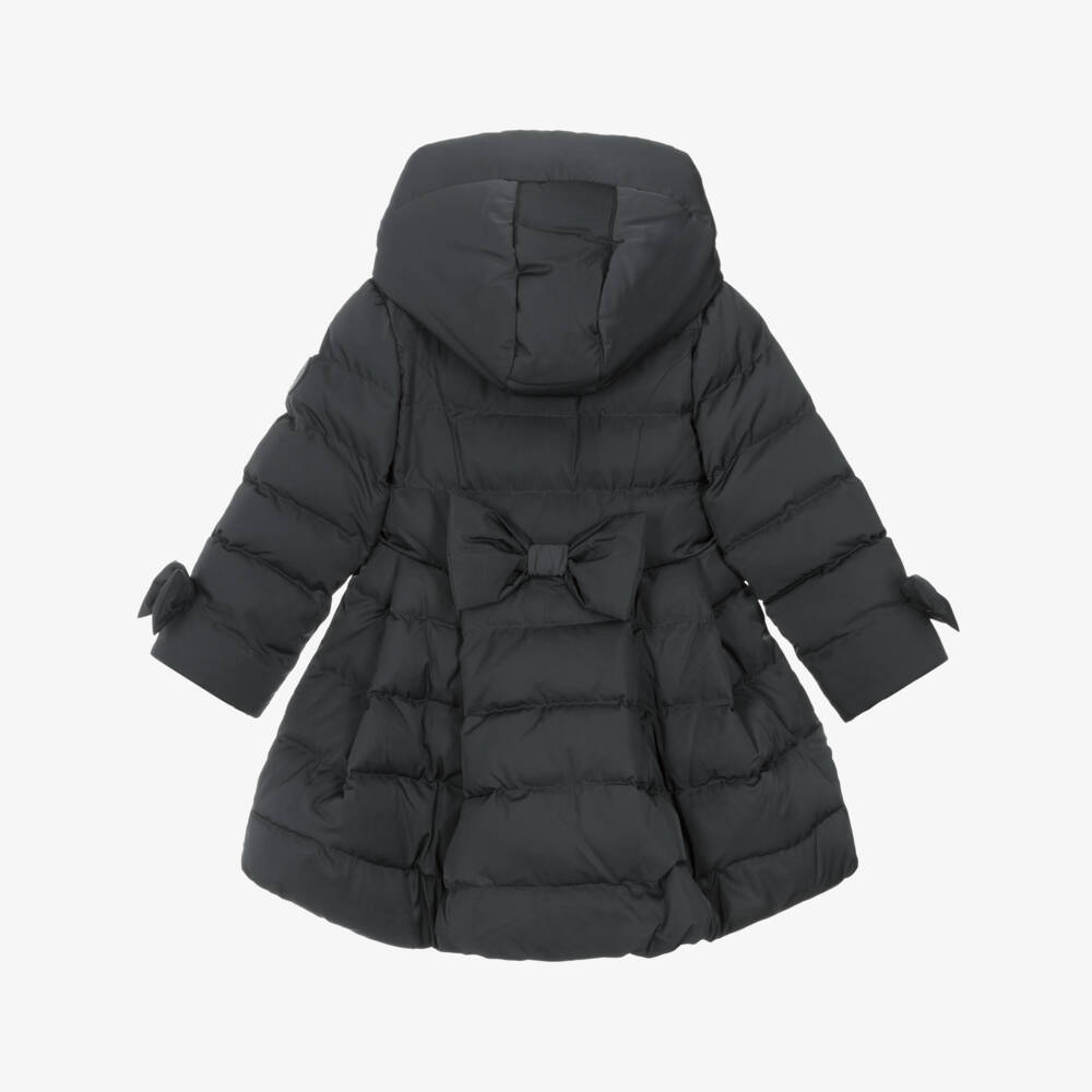 A Dee-Girls Charcoal Hooded Puffer Jacket | Childrensalon Outlet