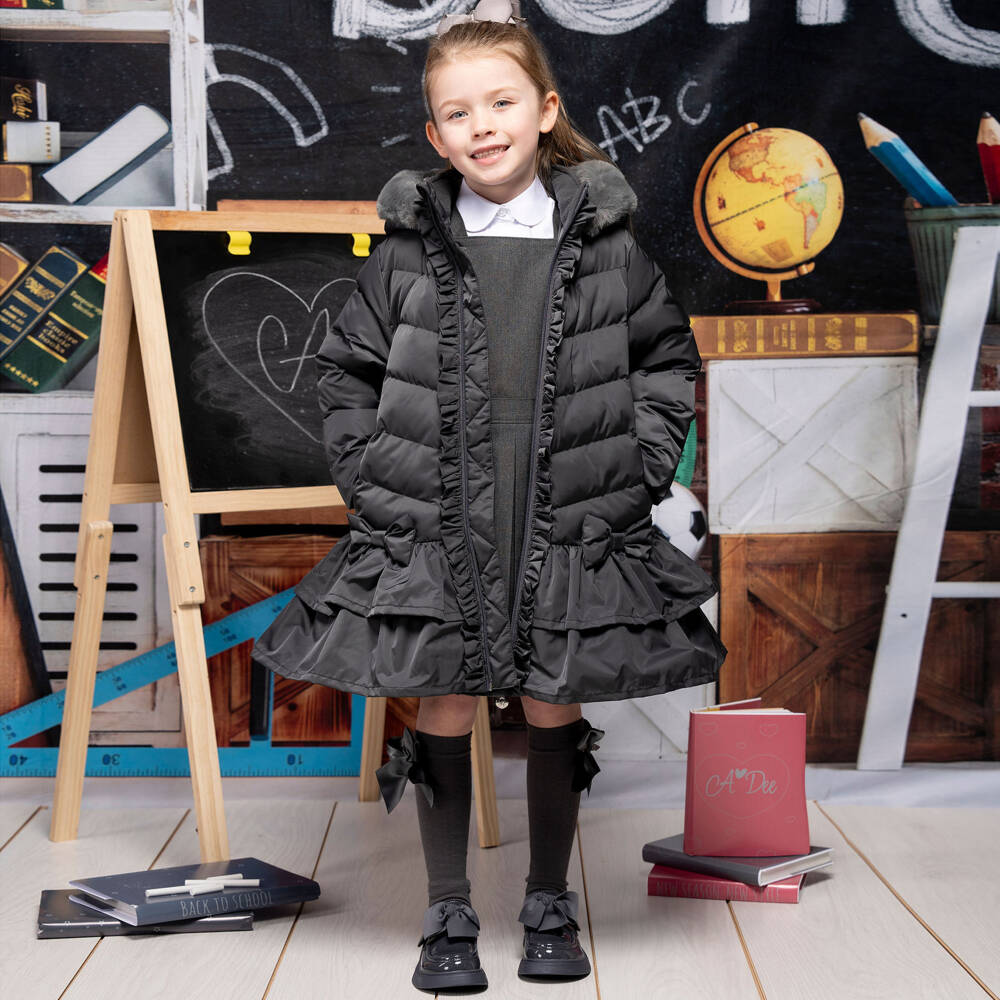 A Dee-Girls Charcoal Ribbon Knee Socks | Childrensalon Outlet