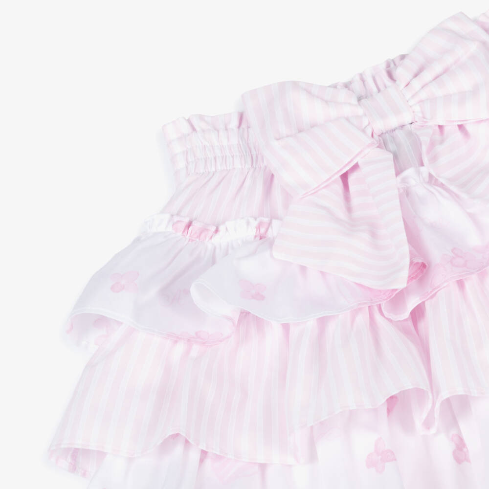 A Dee-Girls Charming White & Pink Ensemble | Childrensalon Outlet