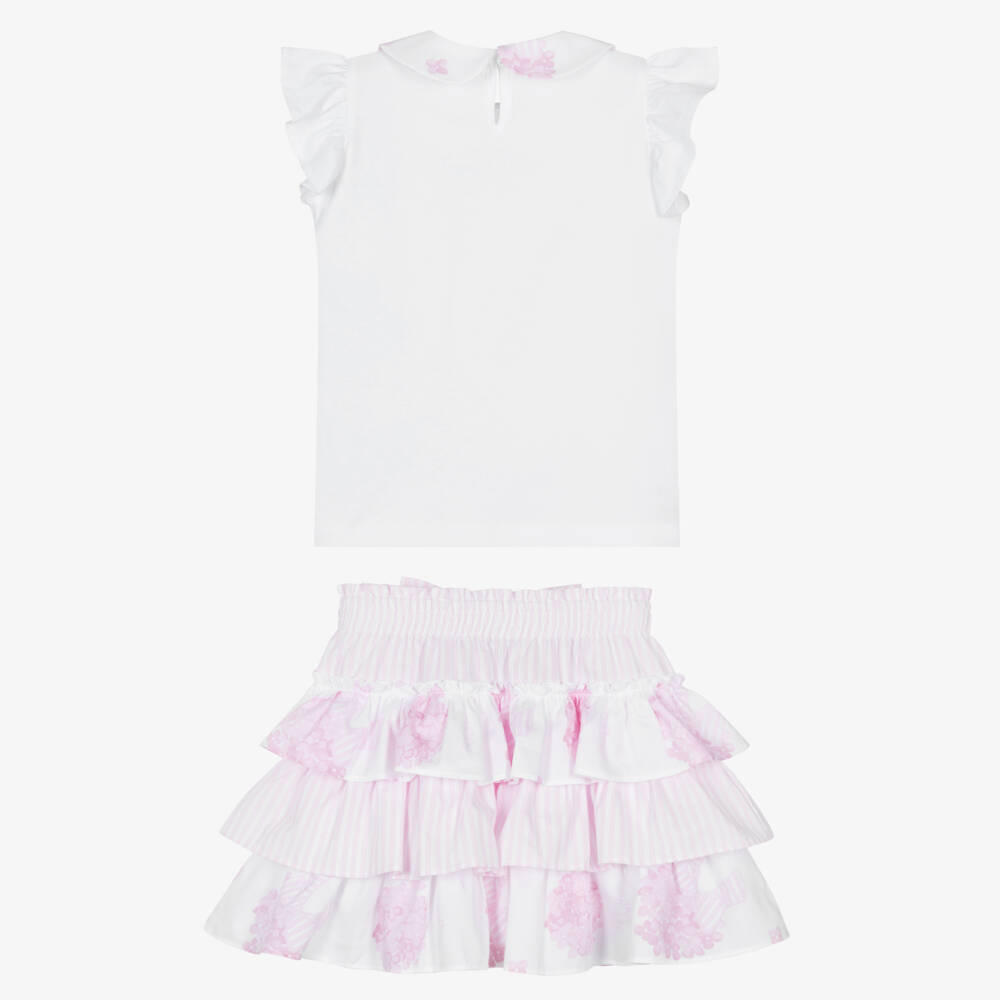 A Dee-Очаровательный бело-розовый комплект для девочек | Childrensalon Outlet