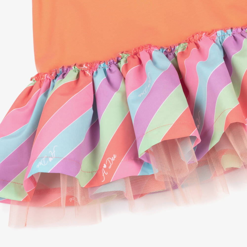 A Dee-Girls Coral Candy Stripe Dress | Childrensalon Outlet