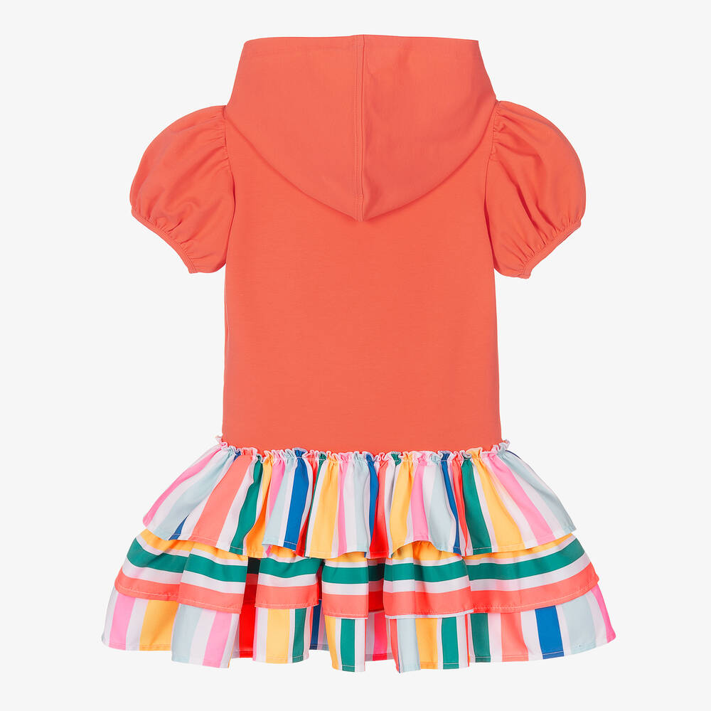 A Dee-فستان هودي قطن جيرسي لون زهري مرجاني | Childrensalon Outlet