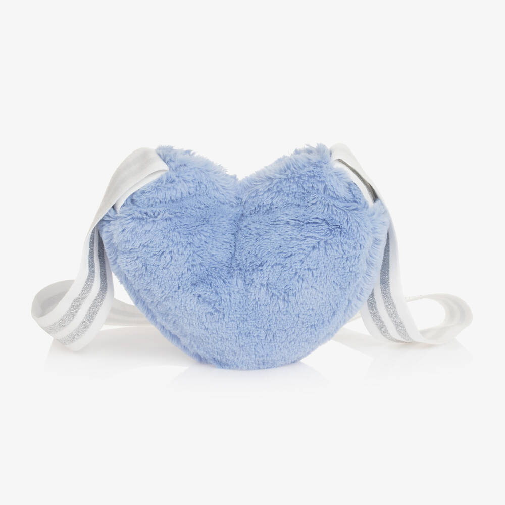 A Dee-Girls Cornflower Faux Fur Heart Bag | Childrensalon Outlet