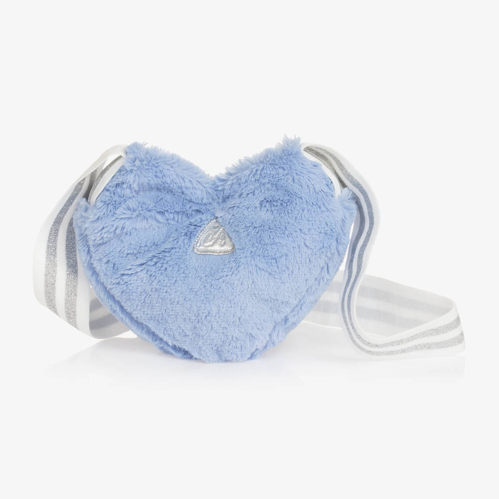 A Dee-Girls Cornflower Faux Fur Heart Bag | Childrensalon Outlet