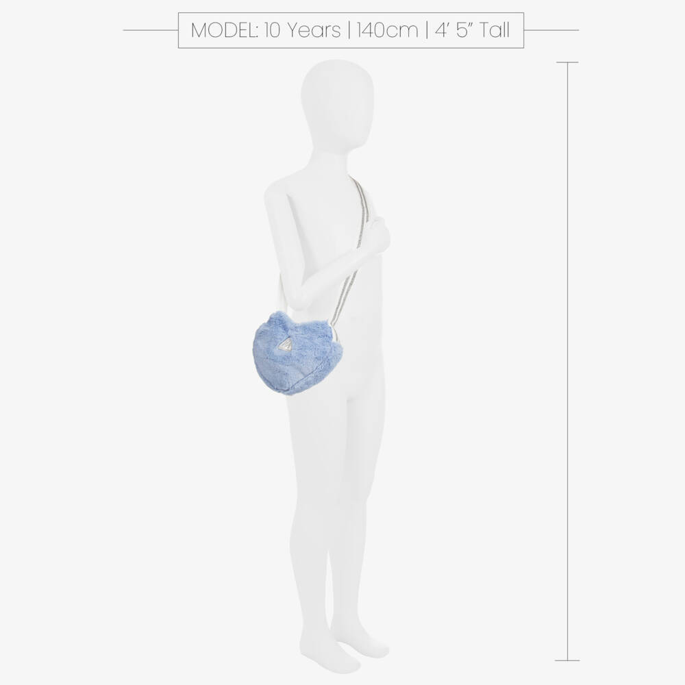 A Dee-Girls Cornflower Faux Fur Heart Bag | Childrensalon Outlet