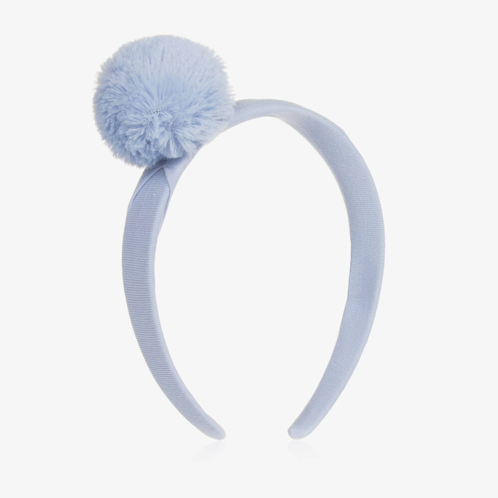 A Dee-Girls Cornflower Pom-Pom Headband | Childrensalon Outlet