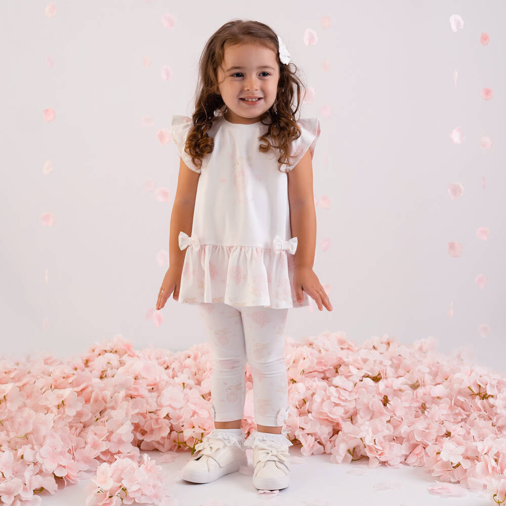 A Dee-Girls Cotton Bunny Leggings Ensemble | Childrensalon Outlet