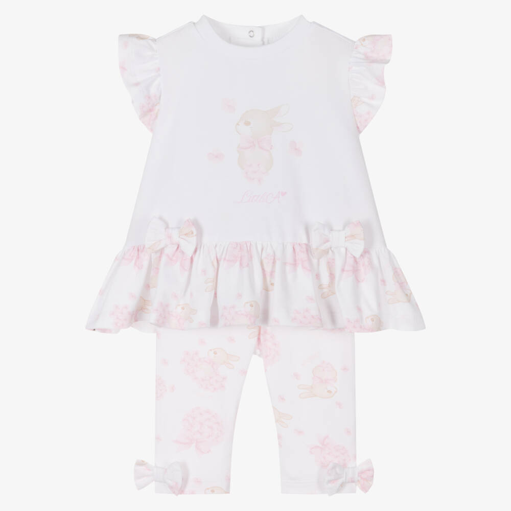 A Dee-Girls Cotton Bunny Leggings Ensemble | Childrensalon Outlet
