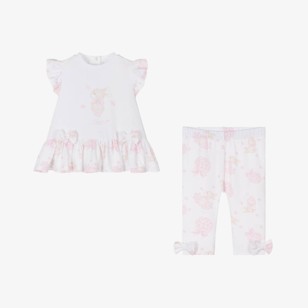 A Dee-Girls Cotton Bunny Leggings Ensemble | Childrensalon Outlet