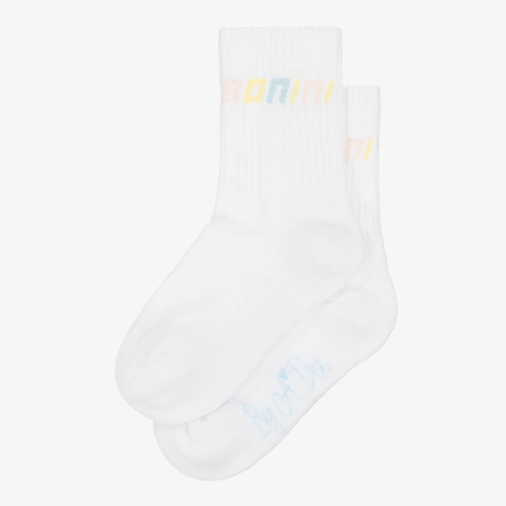 A Dee-Хлопковые ребристые белые носки для девочек | Childrensalon Outlet