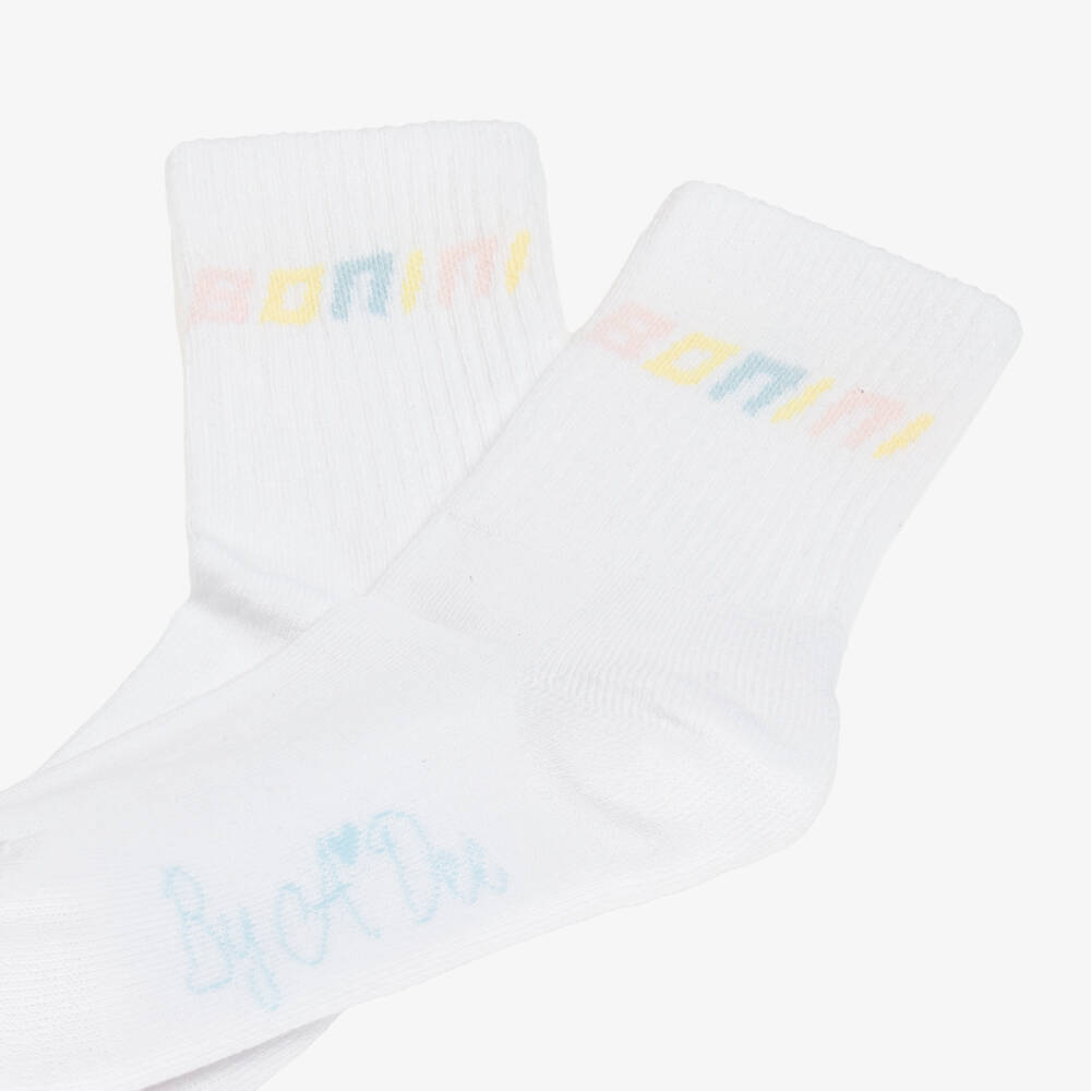 A Dee-Хлопковые ребристые белые носки для девочек | Childrensalon Outlet