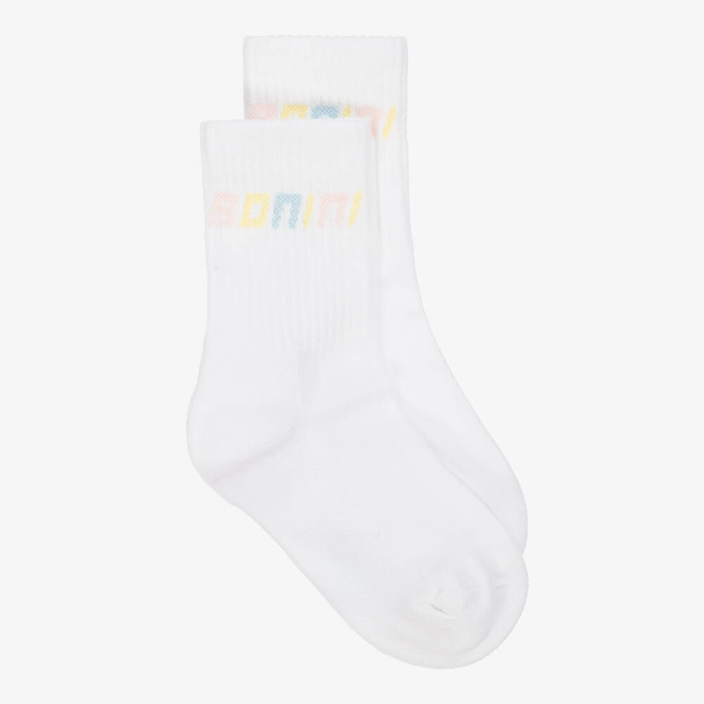 A Dee-Girls Cotton Ribbed White Socks | Childrensalon Outlet