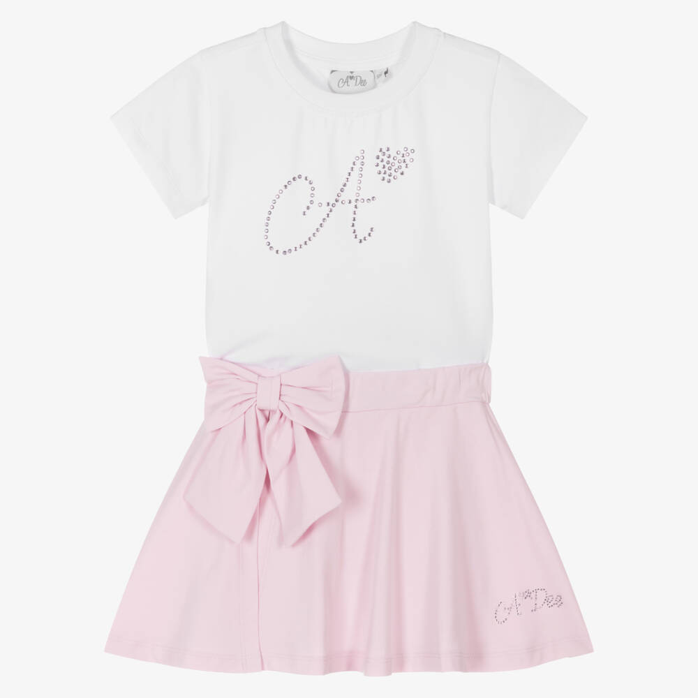 A Dee-Girls Cotton Skort & Tee Set | Childrensalon Outlet