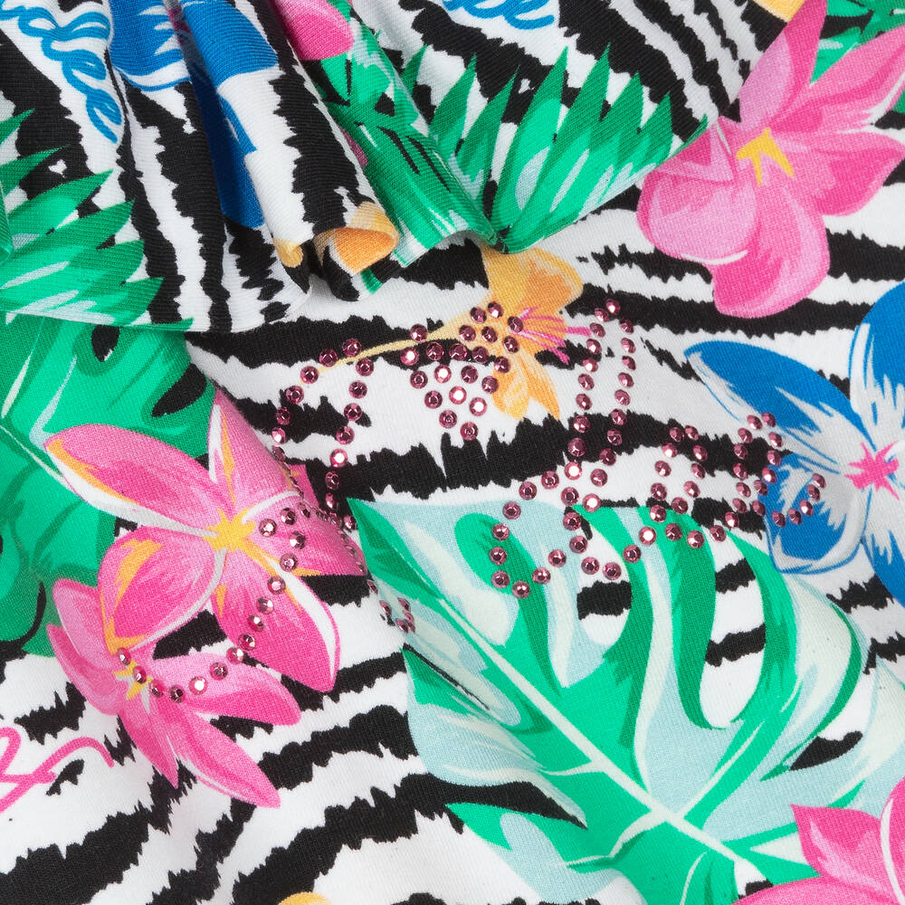 A Dee-Girls Cotton Tropical Flowers Dress | Childrensalon Outlet