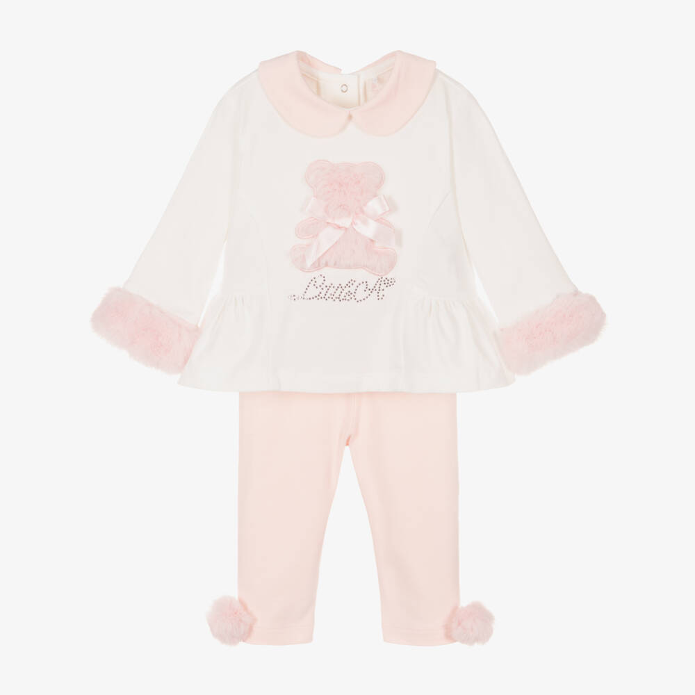 A Dee-Girls Cream & Pink Leggings Ensemble | Childrensalon Outlet