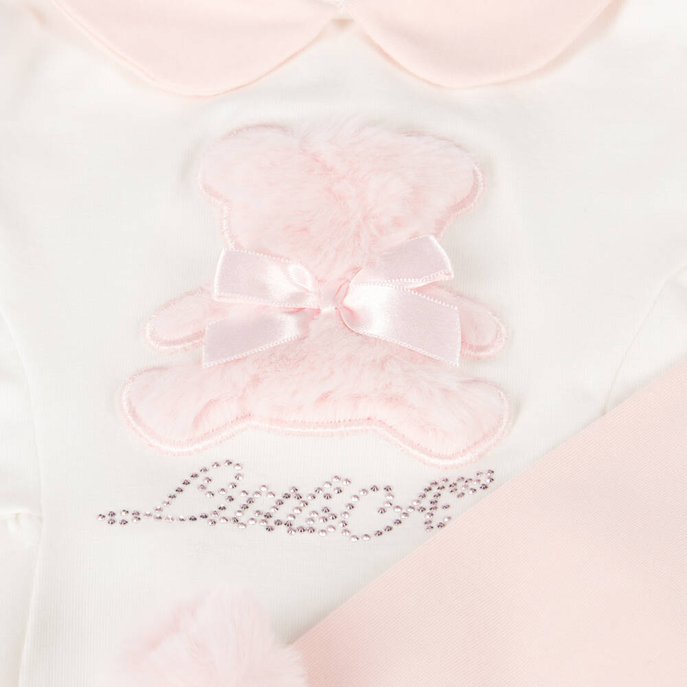 A Dee-Girls Cream & Pink Leggings Ensemble | Childrensalon Outlet