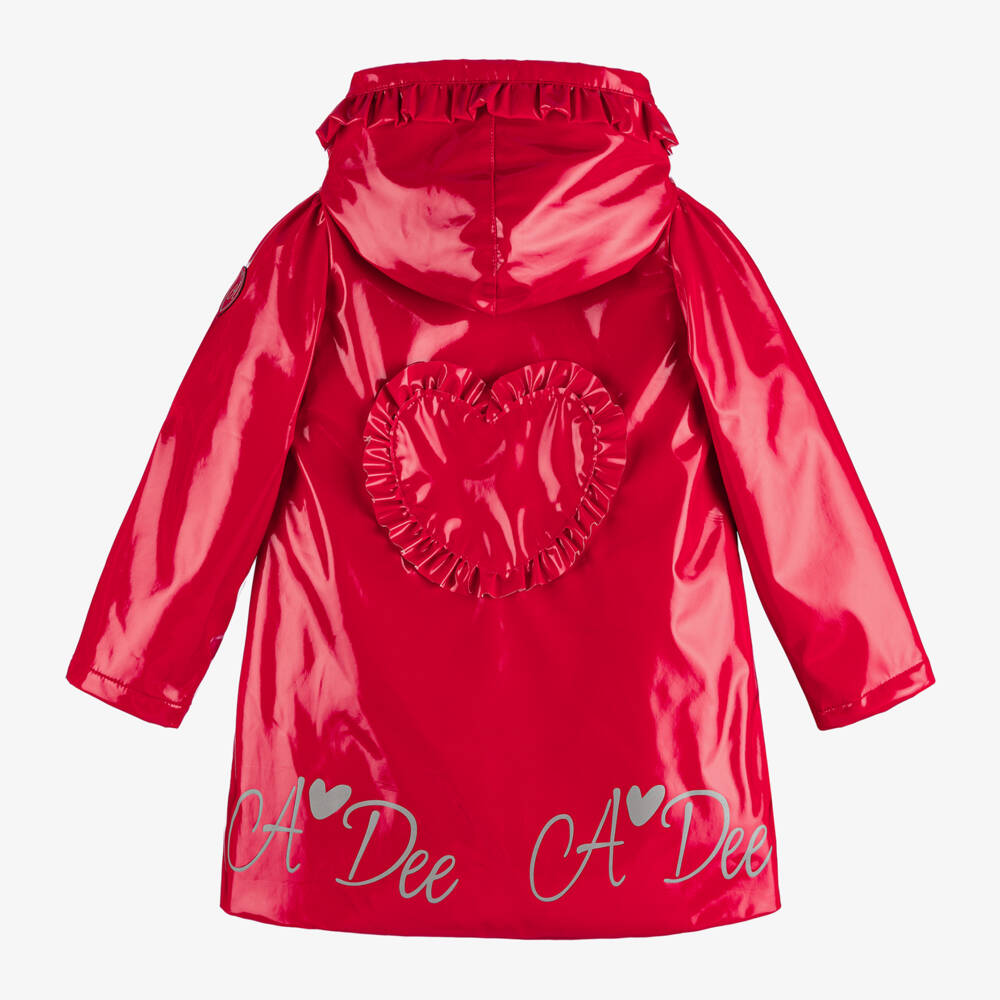 A Dee-Girls Crimson Hooded Raincoat | Childrensalon Outlet