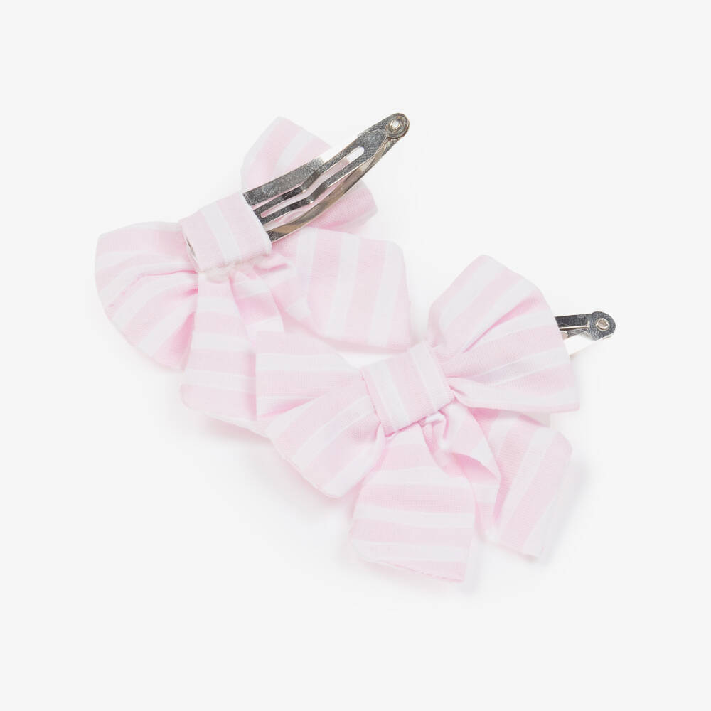 A Dee-Girls Delightful Pink Stripe Barrettes | Childrensalon Outlet