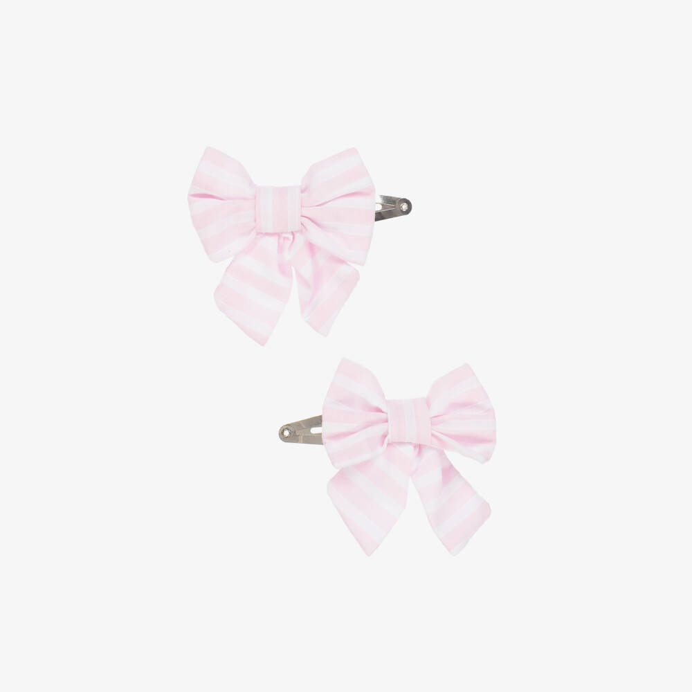 A Dee-Girls Delightful Pink Stripe Barrettes | Childrensalon Outlet