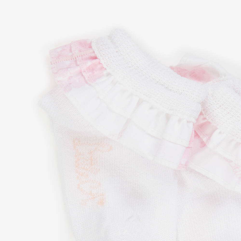 A Dee-Girls Floral Frilled Ankle Socks | Childrensalon Outlet