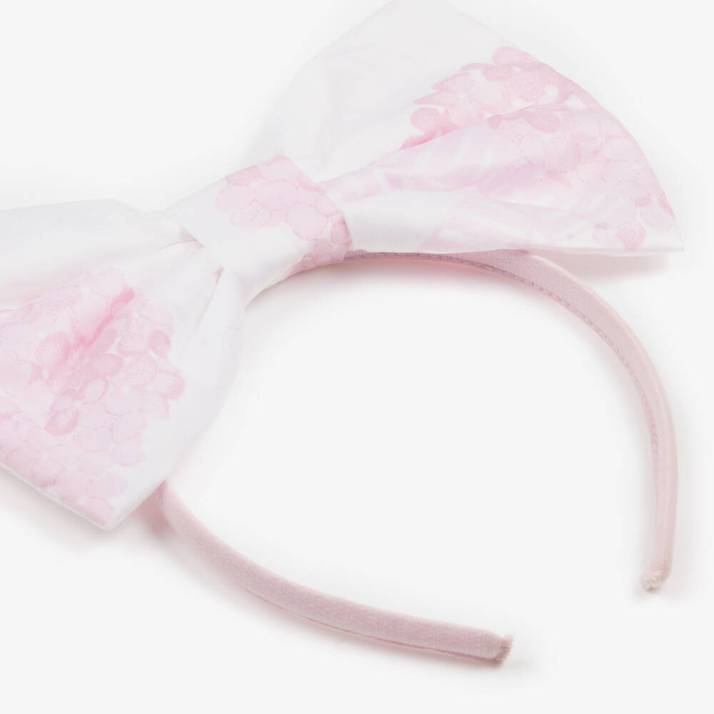A Dee-Girls Floral Pink & White Headband | Childrensalon Outlet