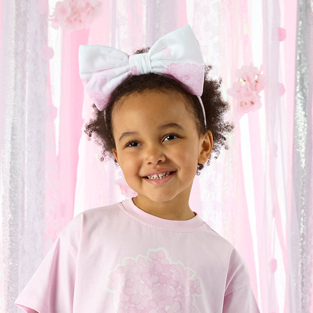 A Dee-Girls Floral Pink & White Headband | Childrensalon Outlet
