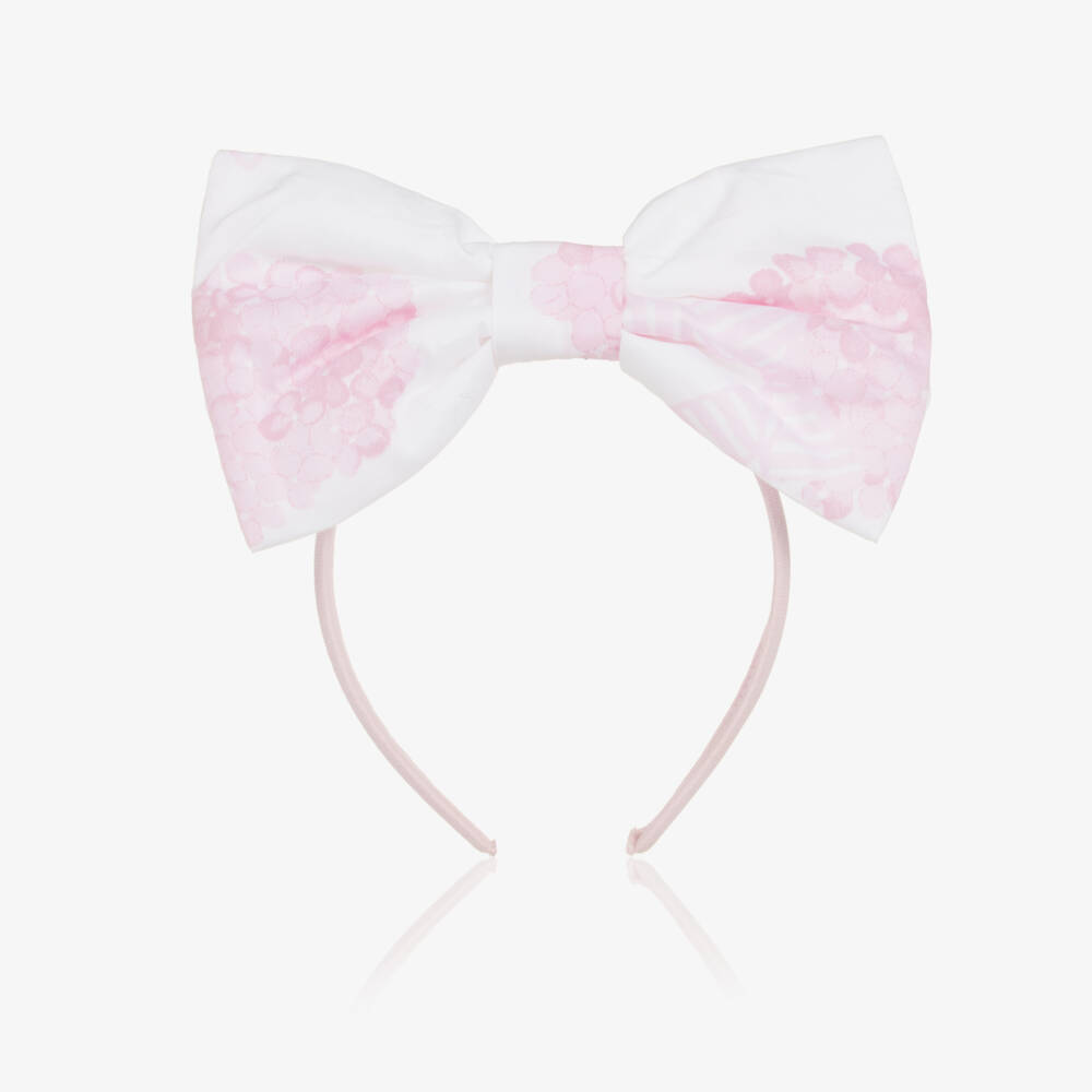 A Dee-Girls Floral Pink & White Headband | Childrensalon Outlet
