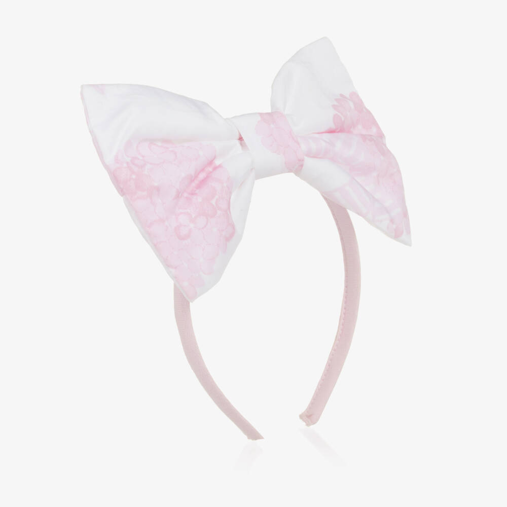 A Dee-Girls Floral Pink & White Headband | Childrensalon Outlet