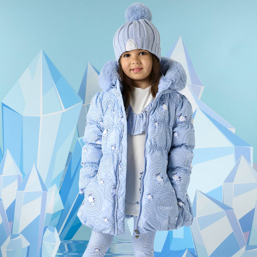 A Dee-Girls Frosty Blue Luxe Puffer Jacket | Childrensalon Outlet