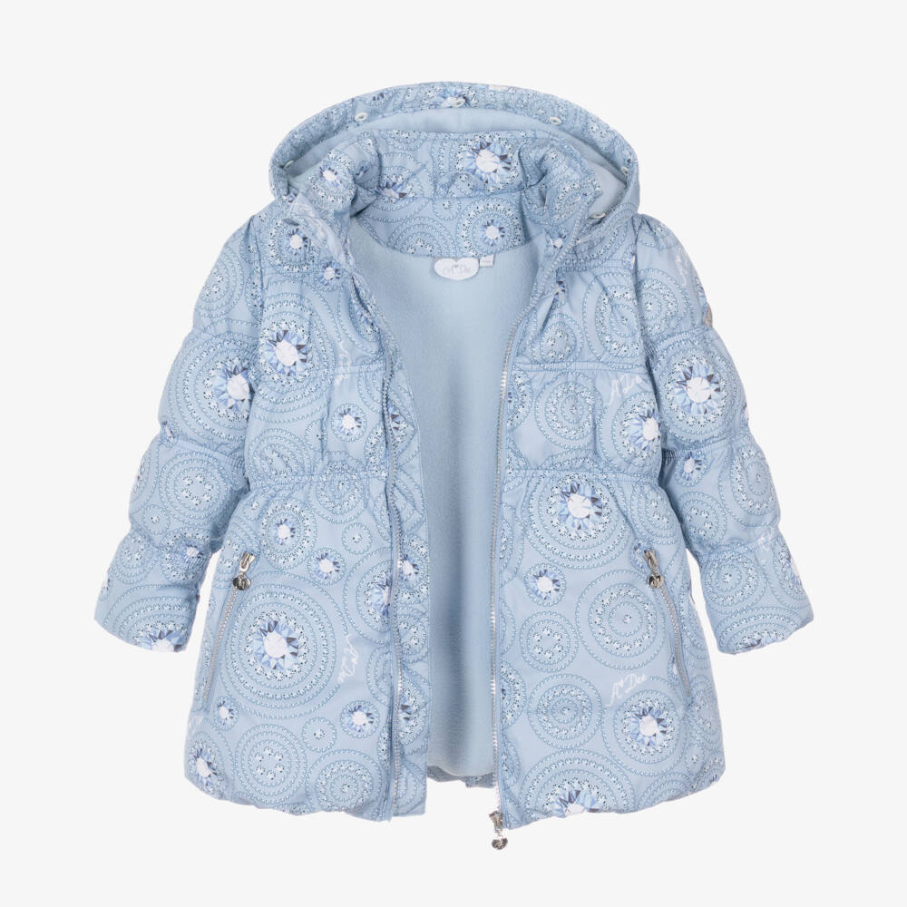 A Dee-Girls Frosty Blue Luxe Puffer Jacket | Childrensalon Outlet