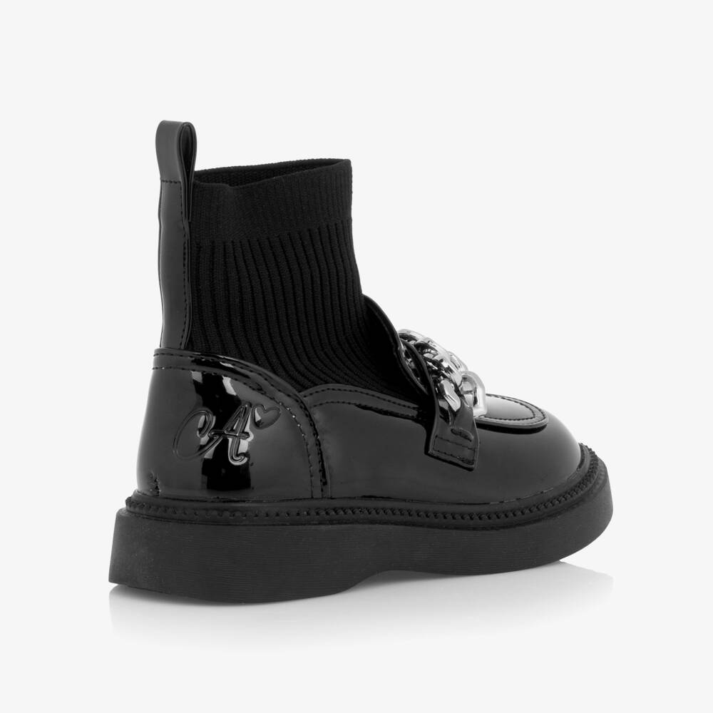 A Dee-Girls Glossy Chain Detail Boots | Childrensalon Outlet