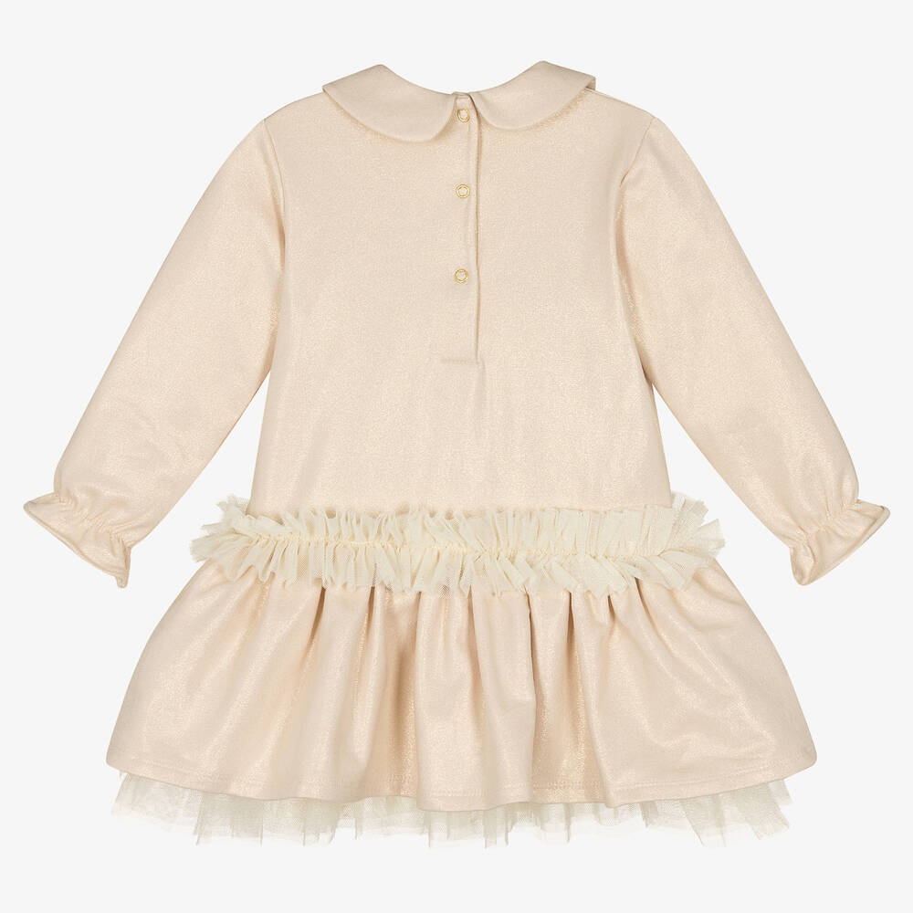 A Dee-فستان قطن جيرسي لون ذهبي أطفال بناتي | Childrensalon Outlet