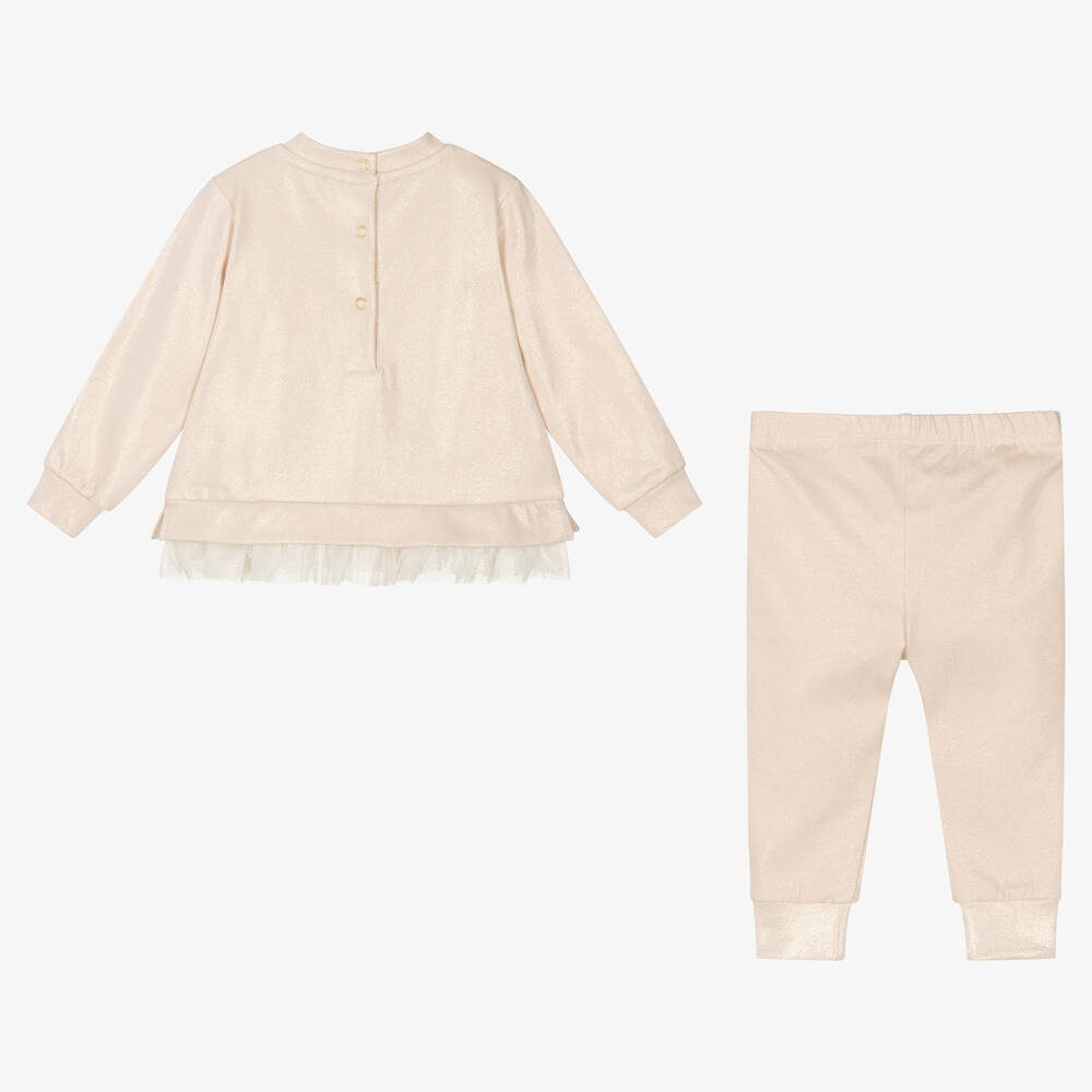 A Dee-Золотистый спортивный костюм из хлопкового джерси со звездами | Childrensalon Outlet